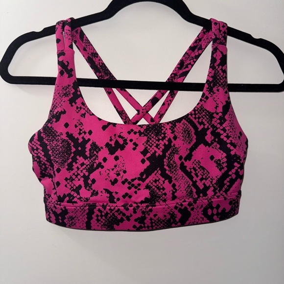 JoyLab Pink and Black Strappy Sports Bra - Picture 1 of 3